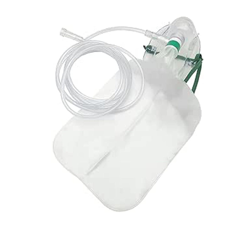 Mada Disposable Masks. High Concentration, Non-Rebreather, 7 Ft Oxygen Tubing, Under-The-Chin, Elastic Strap Style Check Valve, One Side Valve, Single