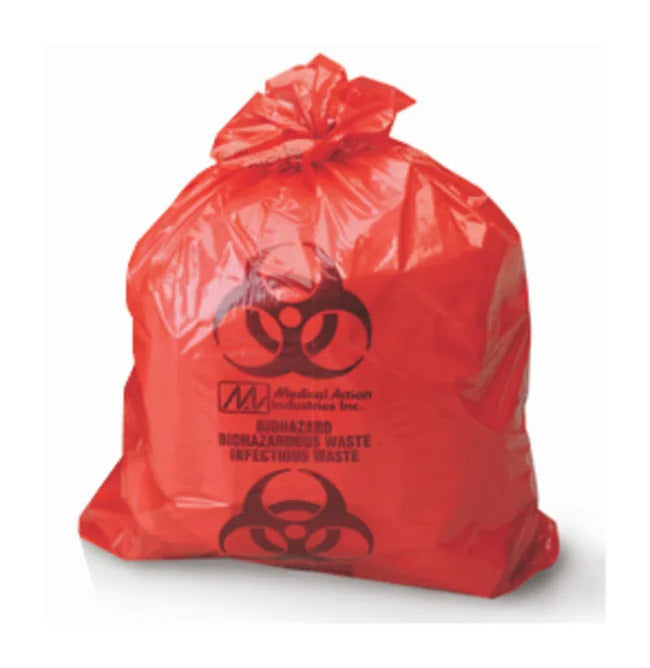 Medegen Autoclavable Biohazard Bags. Bag Autoclave Biohaz Wasteflt Pk Twst Tie 100/Cs, Case
