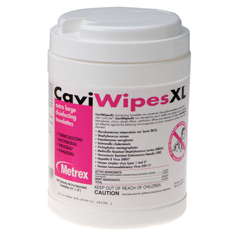 Metrex Caviwipes™ Disinfecting Towelettes. Wipe Disinfectingcaviwipes Xl 65Wipe/Can 12/Cs, Case