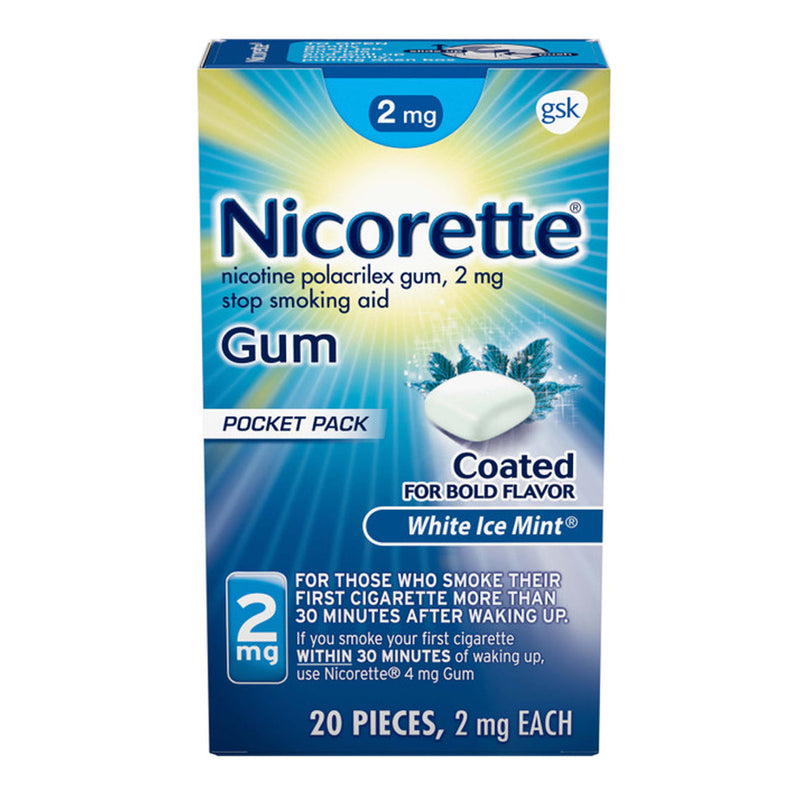 Nicorette Nicotine Polacrilex Gum 4 Mg White Ice Mint, Sold As 20/Carton Glaxo 00135047508