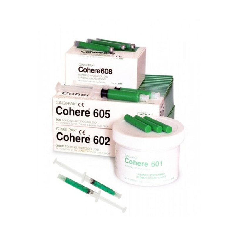 Pacdent Gingi-Pak Cohere® Bonding Hydrocolloid Material. Hydrocolloid Cohere 608 1.8Cccartridge, 48/Bx, Box