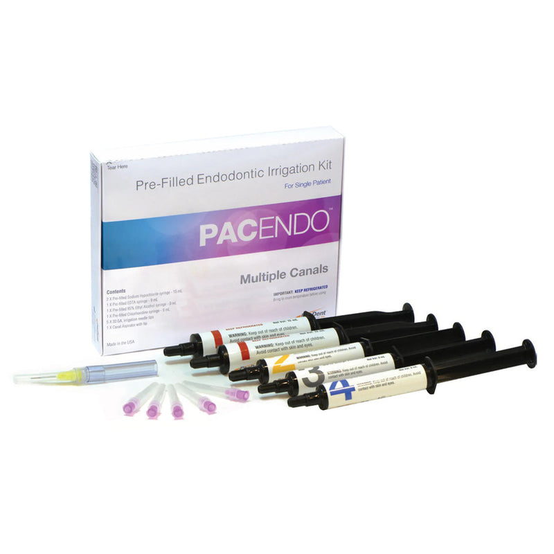 Pacdent Pacendo Pre-Filled Irrigation Kit. Kit Pacendo Prefill Irrigationsingle Canal Kit 4/Cs, Case