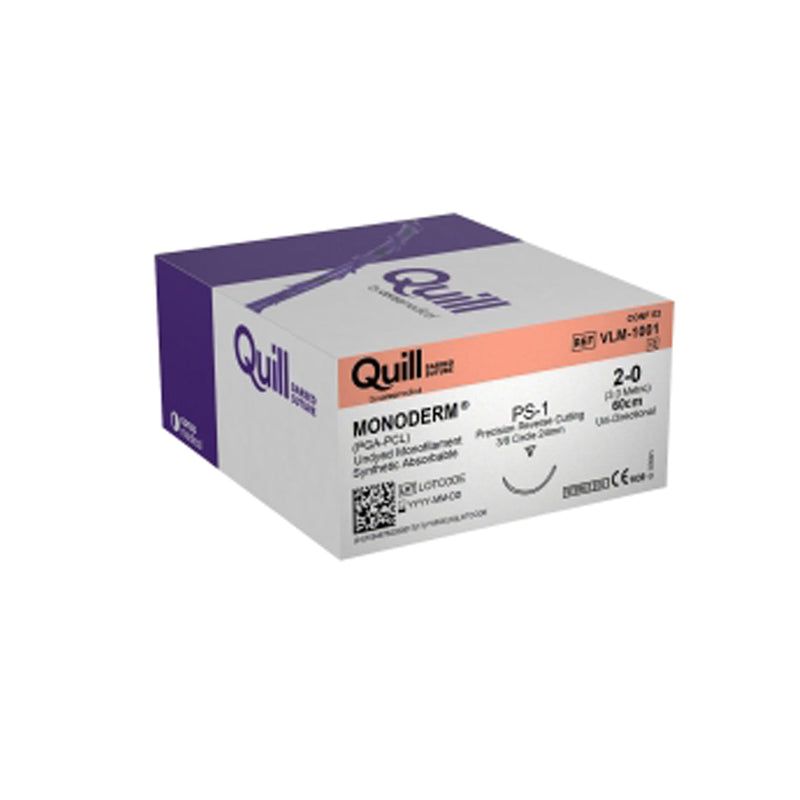 Surgical Specialties Quill™ Sutures. Suture Monoderm 2-0 60Cm19Mm Rev Cut Uni 3/8C 12/Bx, Box
