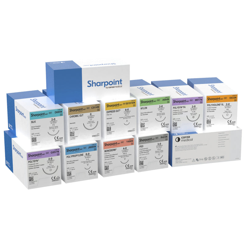 Surgical Specialties™ Sutures. Chromic Gut Suture, Reverse Cutting, Size 4-0, 18"/45Cm, 20Mm, 1/2 Circle, 12/Bx. Suture Chromic Gut Size 4-018In/45Cm 