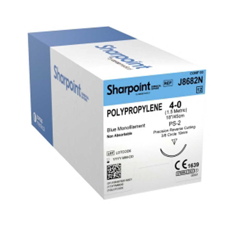 Surgical Specialties™ Sutures. Polypropylene Suture, Monofilament, Reverse Cutting, Size 4-0, 18"/45Cm, 18Mm, 3/8 Circle, 12/Bx. Suture Polyprop Mono 