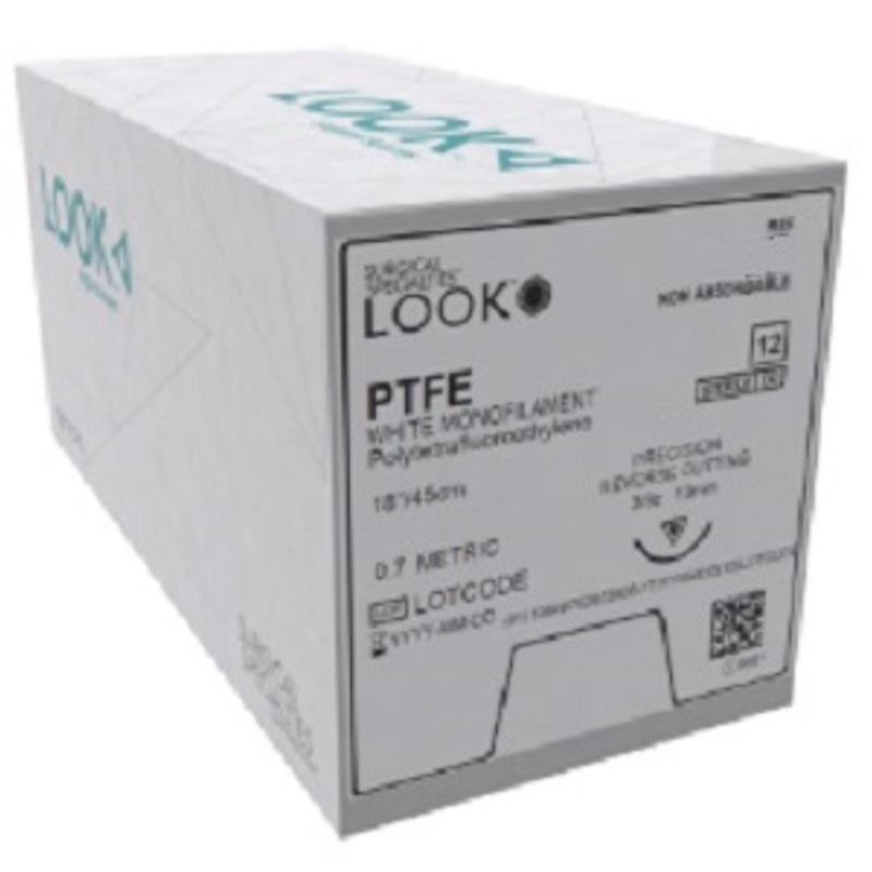 Surgical Specialties Look™ Ptfe Dental Sutures. Suture Wht Ptfe 2/0 C6 18In12/Bx, Box
