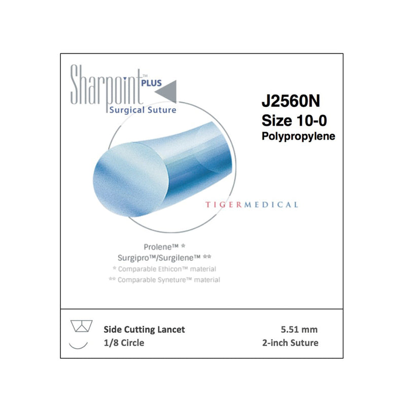 Surgical Specialties™ Sutures. Polypropylene Suture, Monofilament, Lancet, Size 9-0, 6"/15Cm, 14.99Mm, 1/8 Circle, 12/Bx. Sutures Polyprop Mono 9-06In
