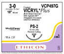 Ethicon Vicrylª Plus Coated Antibacterial Sutures. Suture Coated Vicryl Undyd Brd4-0 Ps-2 18 1Dz/Bx, Box