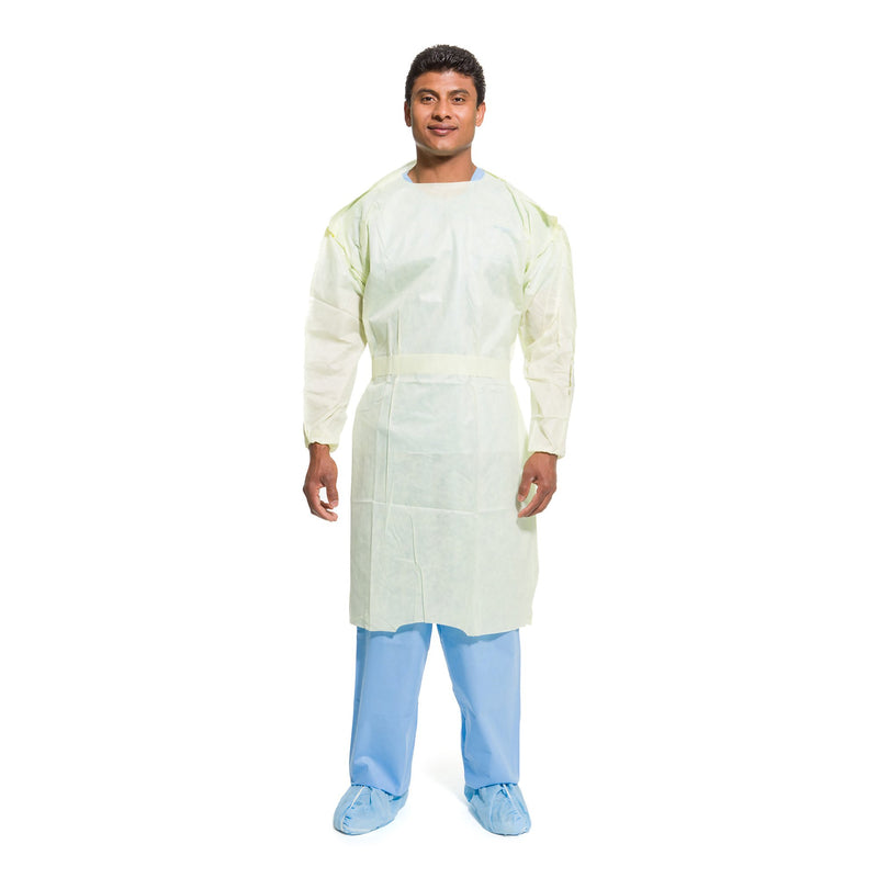 Halyard Protective Procedure Gown, Large, Yellow, Sold As 100/Case O&M 69979