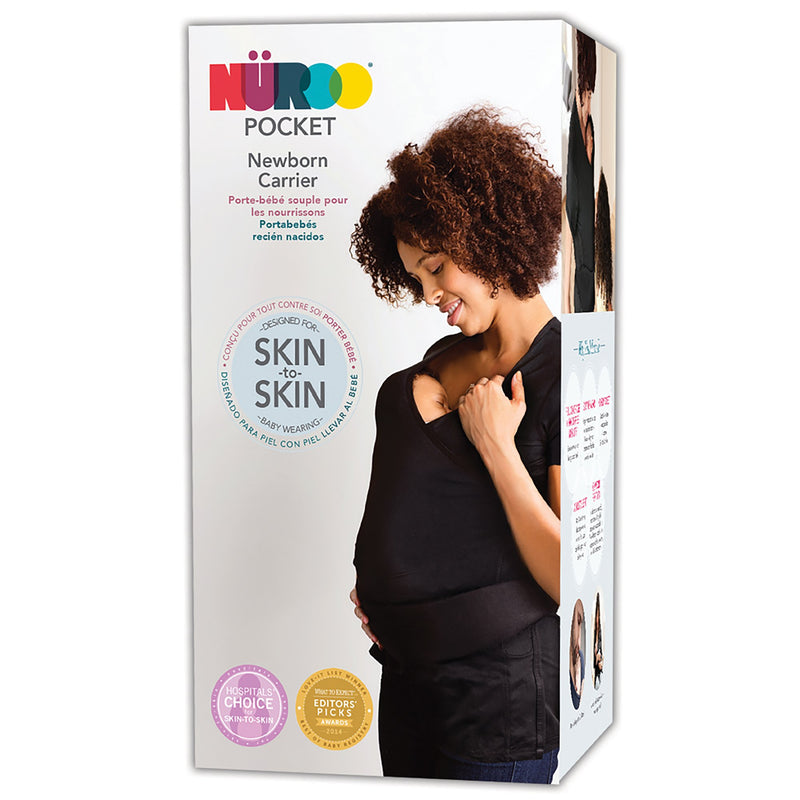 Nuroo® Pocket Short Sleeve Pocket Baby Carrier, Black, Medium, Sold As 3/Case Brownmed 8006