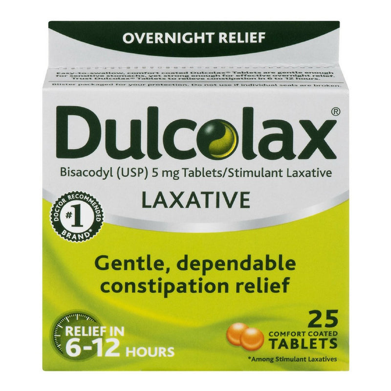 Dulcolax® Bisacodyl Laxative, Sold As 25/Box Sanofi 68142102002