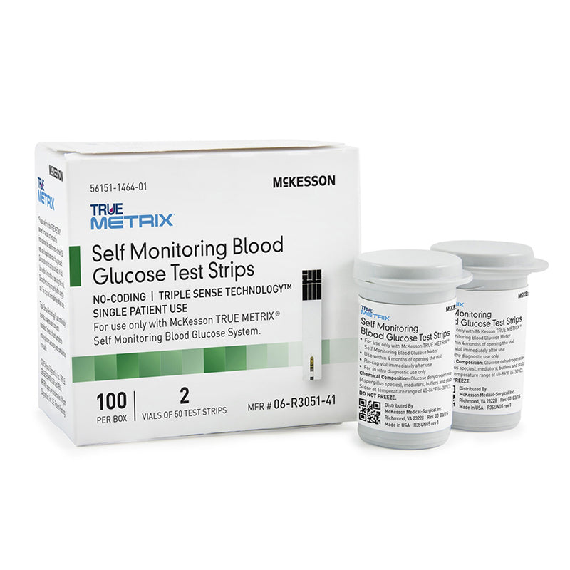 Mckesson True Metrix® Blood Glucose Test Strips, Sold As 1200/Case Mckesson 06-R3051-41