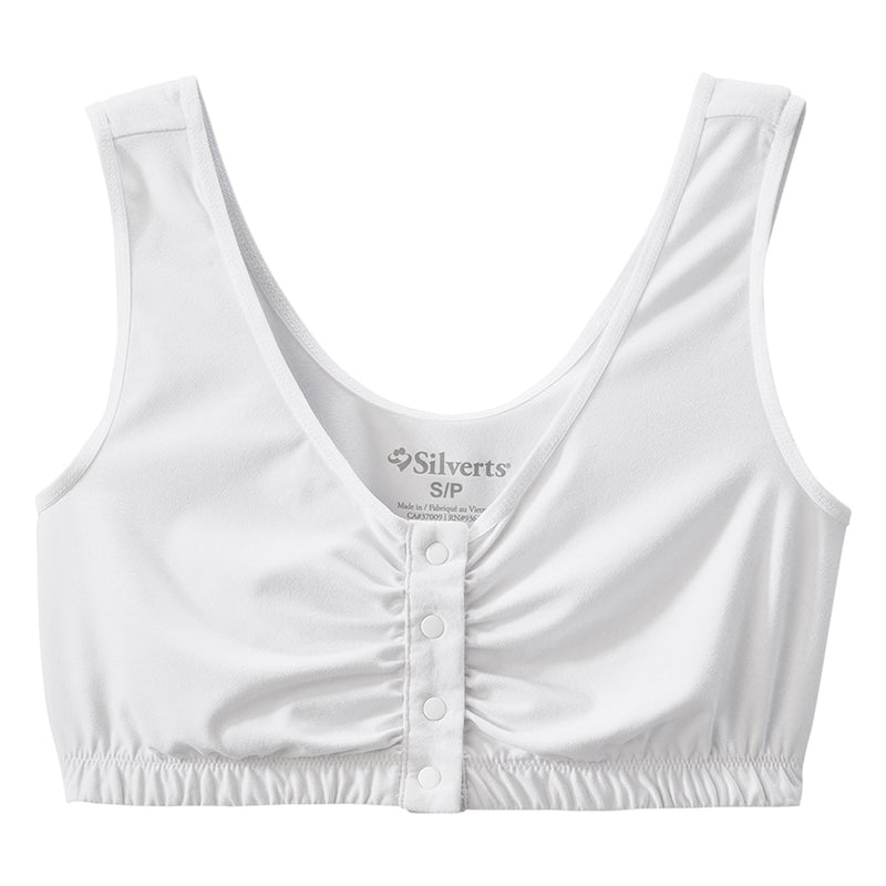 Silverts® Adaptive Front Snap Closure Bra, Large, White, Sold As 1/Each Silverts Sv18480_Wht_L
