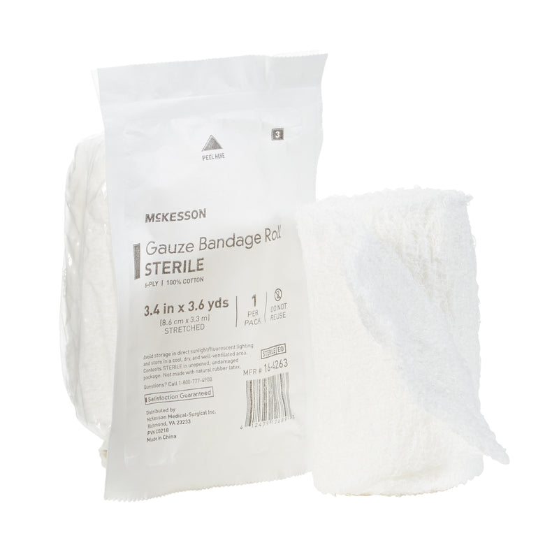 Mckesson Sterile Fluff Bandage Roll, 3-2/5 Inch X 3-3/5 Yard, Sold As 96/Case Mckesson 16-4263