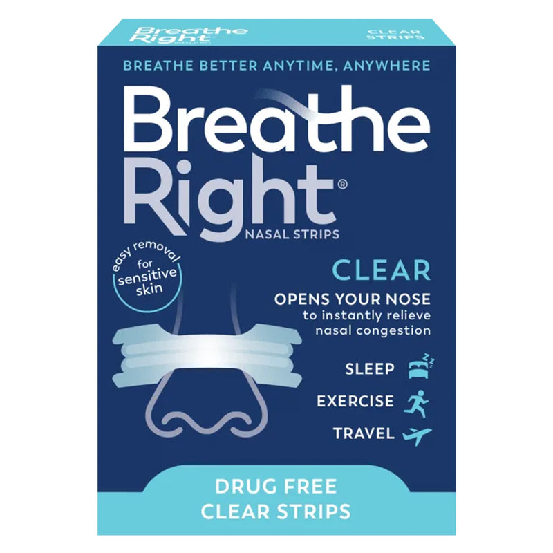 Breathe Right Nasal Strips Clear For Sensitive Skin, Large, Sold As 30/Box Foundation Consumer 81007180005