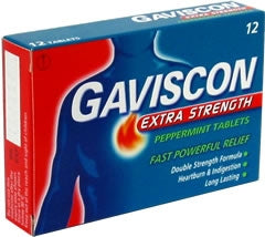 Gaviscon Antacid Chewable Tablets Extra Strength, Peppermint Flavor, Sold As 1/Bottle Glaxo 00135009826