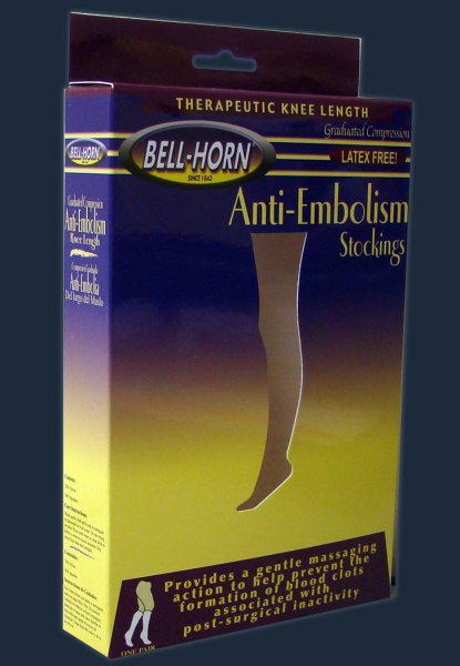 Bell-Horn® Knee Length Anti-Embolism Stockings, 2X-Large/Reg, Black, Sold As 1/Pair Djo 110002X