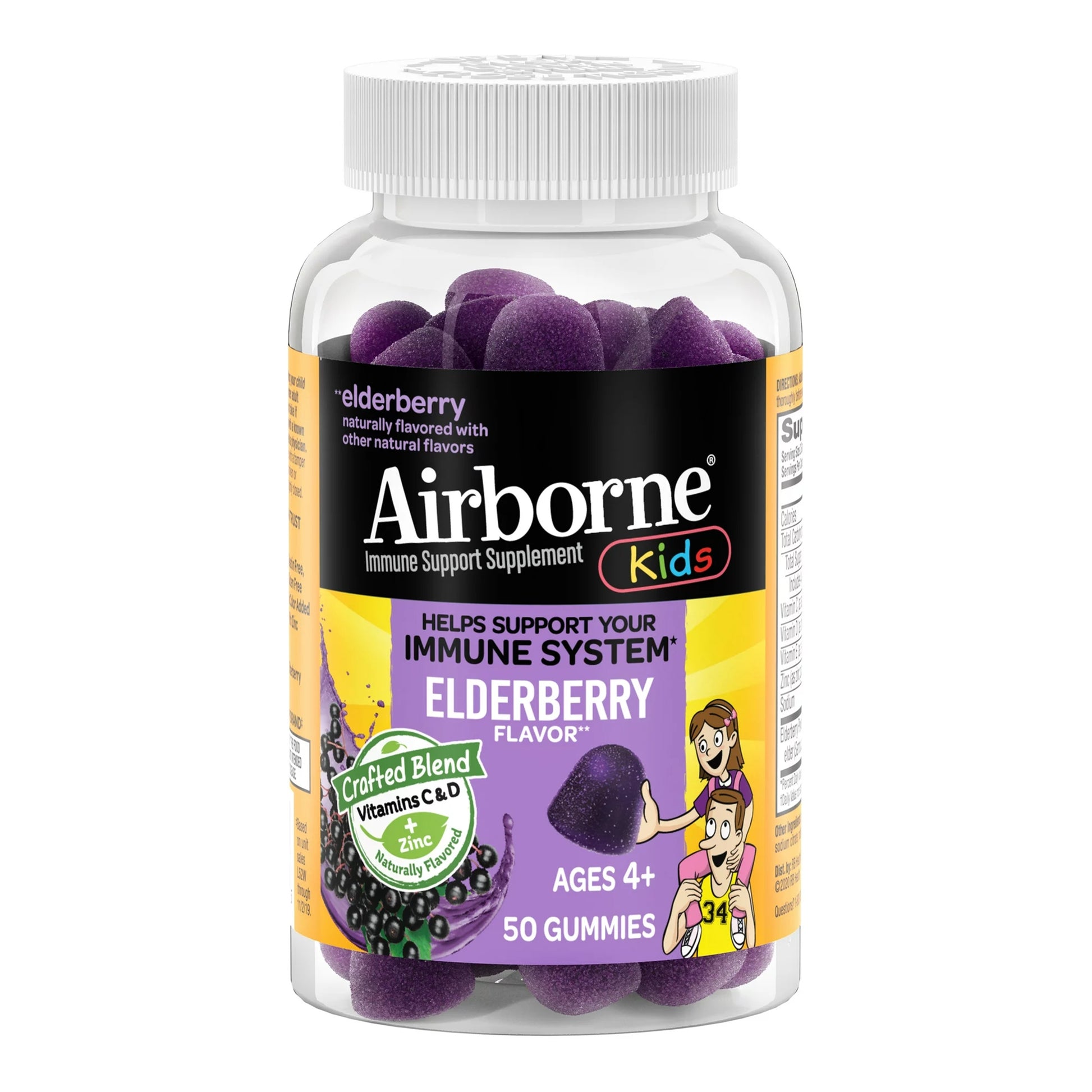 Airborne Immune Support Supplement Gummies Elderberry, Sold As 1/Bottle Rb 64786590403