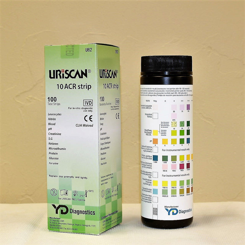 Uriscan® 10 Acr Urine Reagent Strip, Sold As 1000/Case Biosys U62