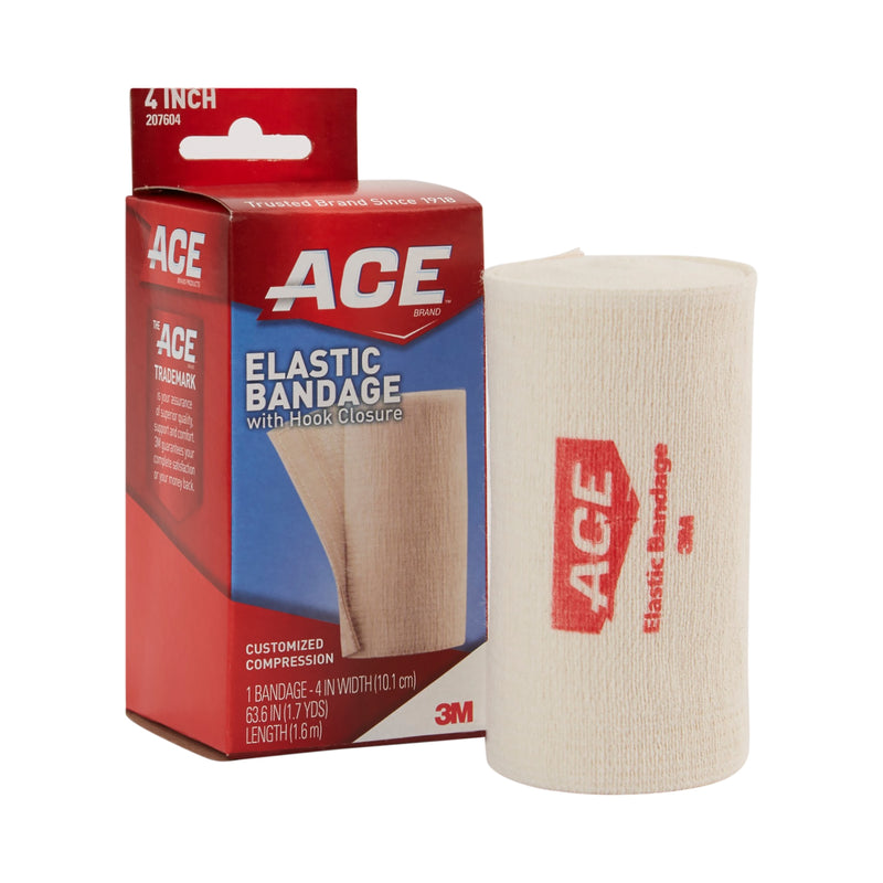 3M™ Ace™ Single Hook And Loop Closure Elastic Bandage, 4 Inch Width, Sold As 1/Each 3M 207604