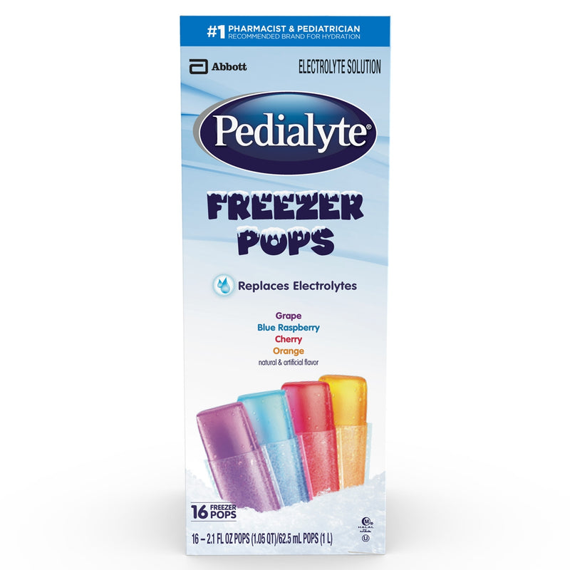 Pedialyte® Freezer Pop Electrolyte Solution, Assorted Flavors, Sold As 16/Carton Abbott 62605