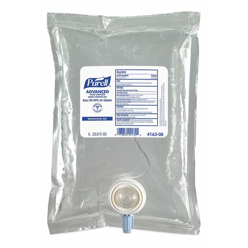Purell® Green Certified Advanced Hand Sanitizer Gel, 1000 Ml Dispenser Refill Bag, Sold As 1/Each Gojo 4163-08