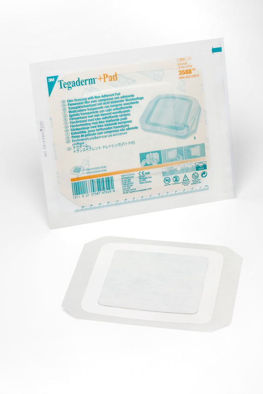 3M™ Tegaderm™ +Pad Film Dressing With Non-Adherent Pad, 6 X 6 Inch, Sold As 1/Each 3M 3588