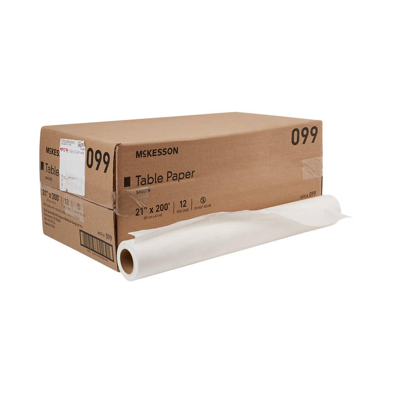 Mckesson Smooth Table Paper, 21 Inch X 200 Foot, White, Sold As 12/Case Mckesson 099
