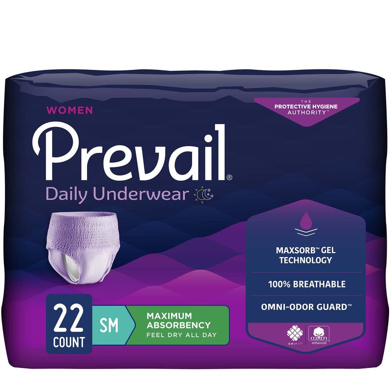 Prevail® Daily Underwear Maximum Absorbent Underwear, Small, Sold As 22/Bag First Pwc-511