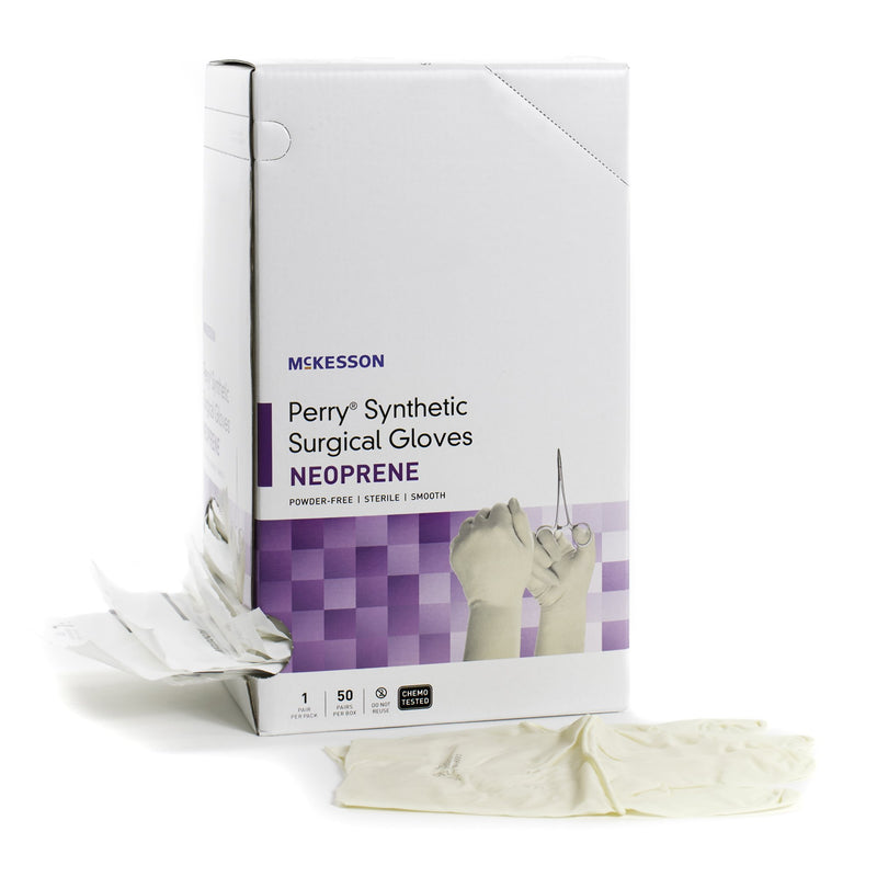 Mckesson Perry® Synthetic Surgical Gloves Polychloroprene Surgical Glove, Size 5.5, Cream, Sold As 200/Case Mckesson 20-2655N