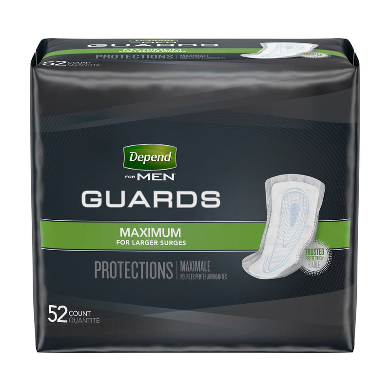 Depend Guards Incontinence Pads, Disposable, Maximum Absorbency, 12" Length, Sold As 104/Case Kimberly 13792