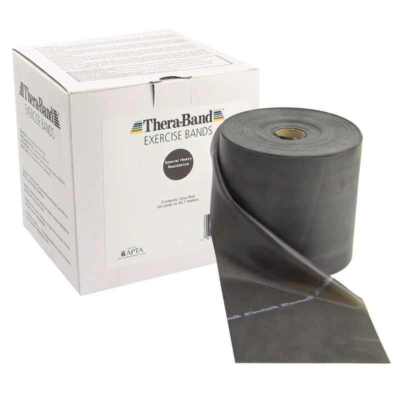 Theraband® Exercise Resistance Band, Black, 5 Inch X 50 Yard, X-Heavy Resistance, Sold As 1/Each Fabrication 10-1010