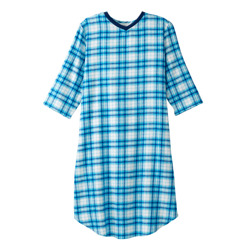 Silverts® Shoulder Snap Patient Exam Gown, 2X-Large, Turquoise Plaid, Sold As 1/Each Silverts Sv50120_Tqup_2Xl
