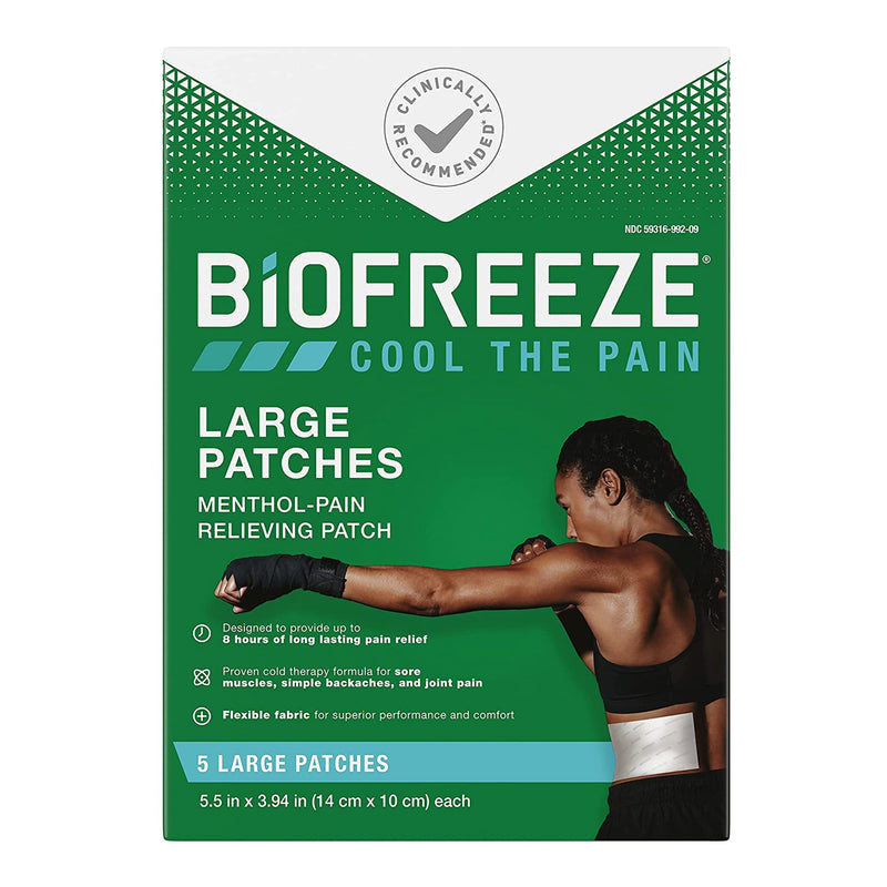 TOPICAL PAIN RELIEF BIOFREEZE® 5% STRENGTH MENTHOL PATCH 5 PER BOX, 120/CASE, RB 14672