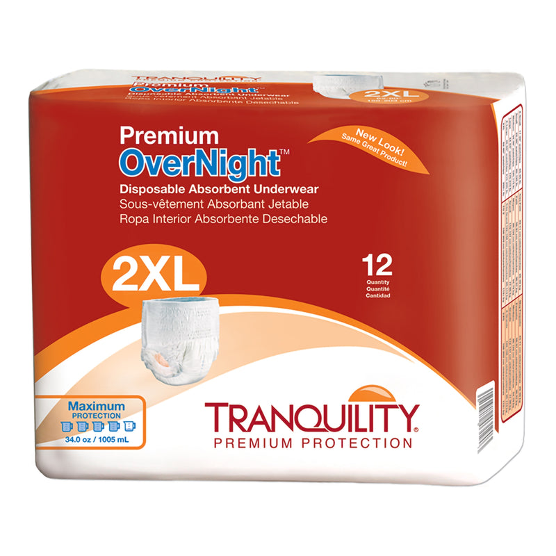 Tranquility® Premium Overnight™ Absorbent Underwear, Extra Extra Large, Sold As 48/Case Principle 2118