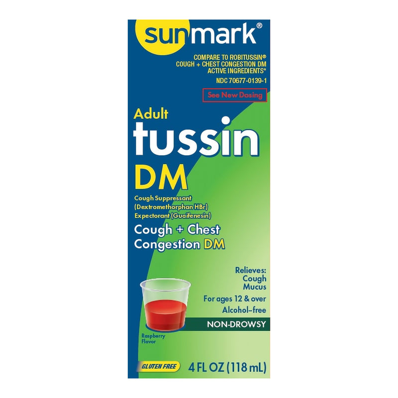 Sunmark® Adult Tussin Dm Cough And Chest Congestion, Sold As 1/Each Padagis 70677013901