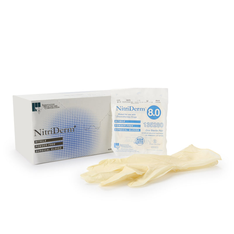 Nitriderm® Nitrile Surgical Glove, Size 8, White, Sold As 200/Case Innovative 135280