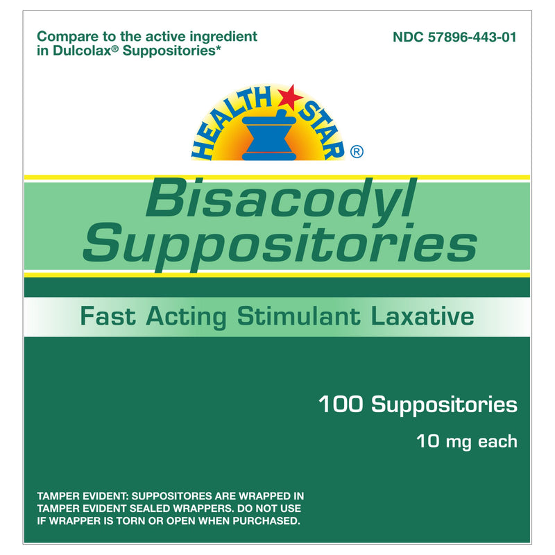 Health*Star® Bisacodyl Laxative Suppository, Sold As 12/Case Geri-Care 444-01-Hst