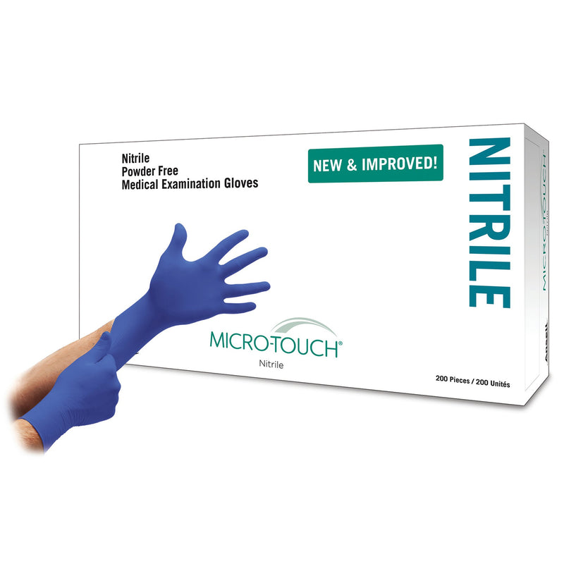 Micro-Touch® Nitrile Exam Glove, Large, Blue, Sold As 10/Case Ansell 6034303