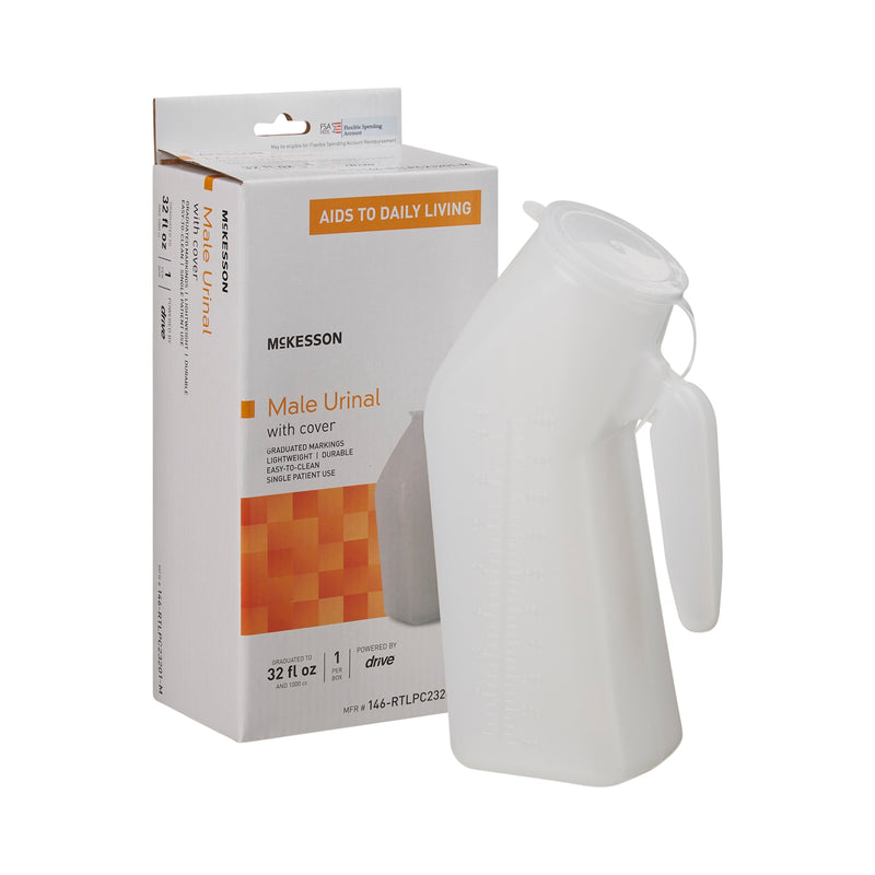 Mckesson Male Urinal With Cover, Sold As 1/Each Mckesson 146-Rtlpc23201-M
