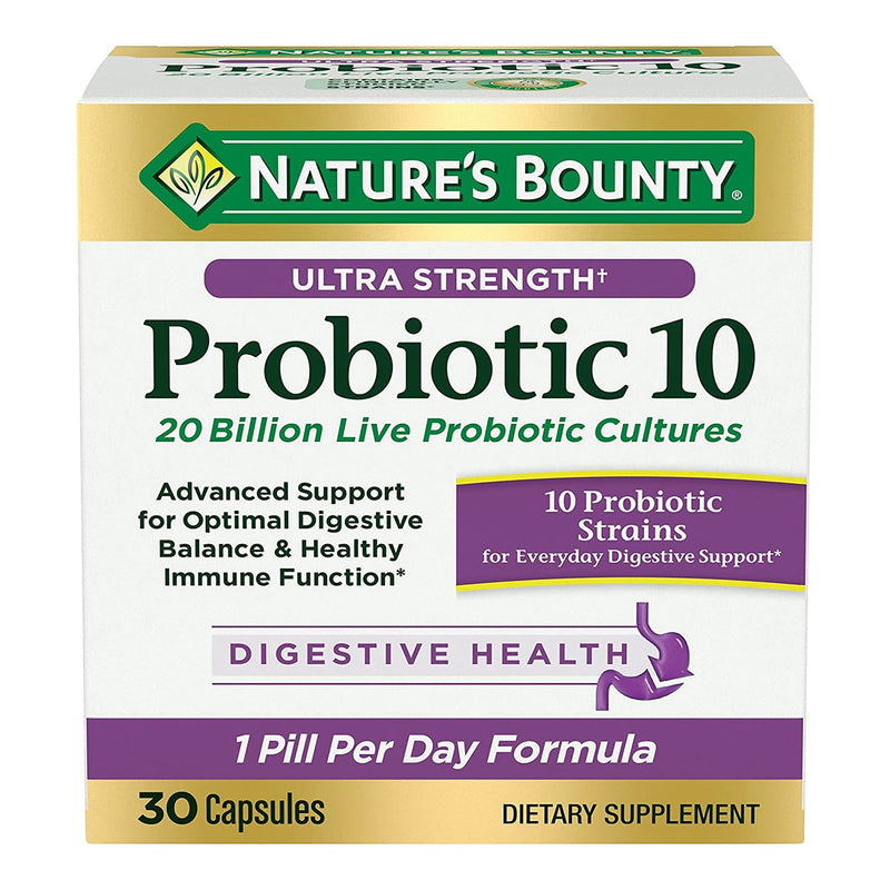 Ultra Strength Probiotic 10, Cap Natures Bounty (30/Bt), Sold As 1/Bottle Us 07431200812
