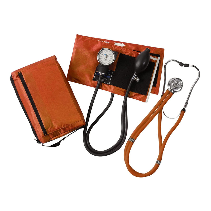 Mabis® Match Mates Manual Aneroid / Stethoscope Set, Orange, Sold As 1/Each Mabis 01-360-051
