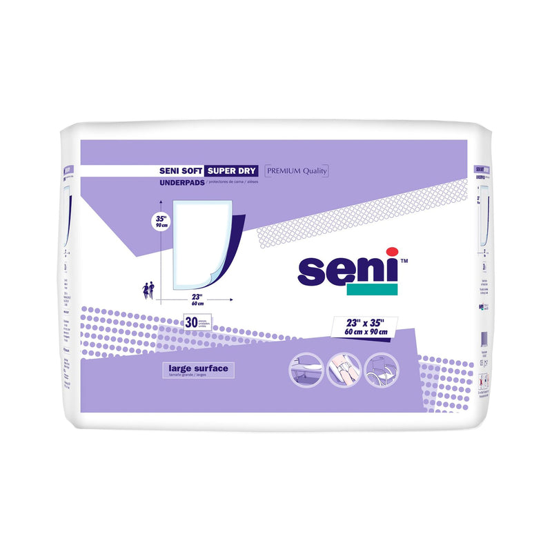 DISPOSABLE UNDERPAD SENI® SOFT SUPER DRY 23 X 35 INCH CELLULOSE PULP   SUPER ABSORBENT POLYMER HEAVY ABSO, SOLD AS 60/CASE, TZMO S-0330-UD1