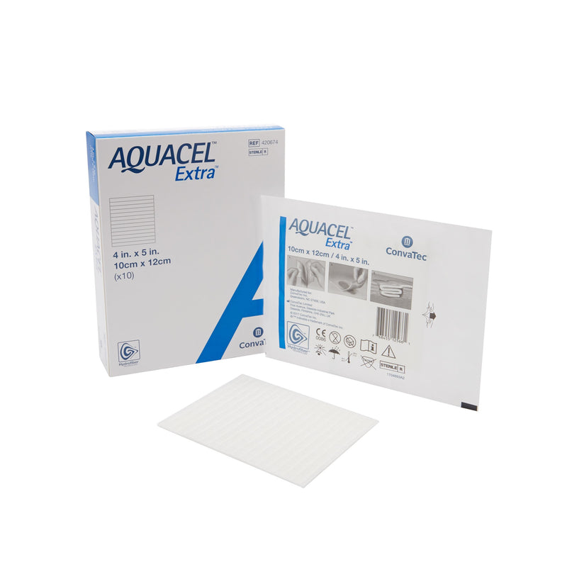 Aquacel® Extra™ Hydrofiber Dressing, 4 X 5 Inch, Sold As 1/Each Convatec 420674