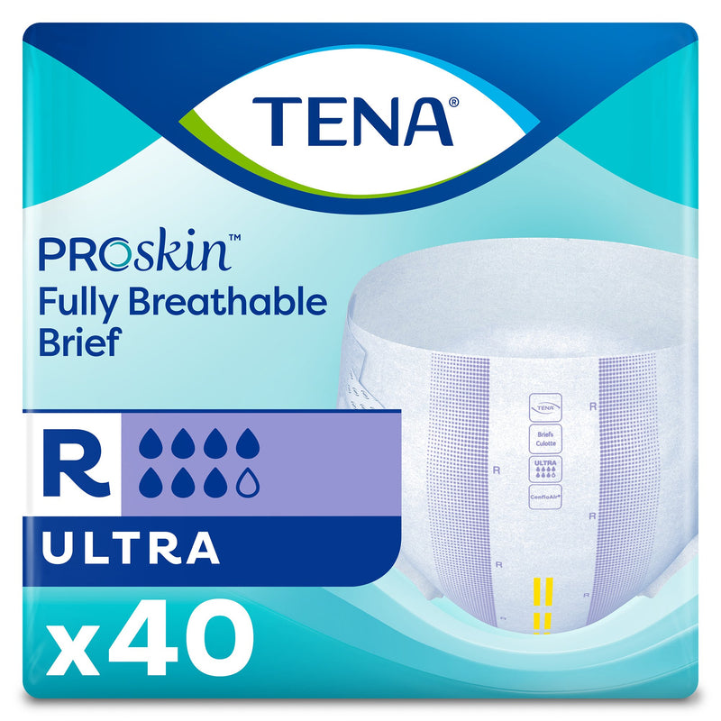UNISEX ADULT INCONTINENCE BRIEF TENA PROSKIN™ ULTRA REGULAR DISPOSABLE HEAVY ABSORBENCY, 2/CASE, ESSITY 67201
