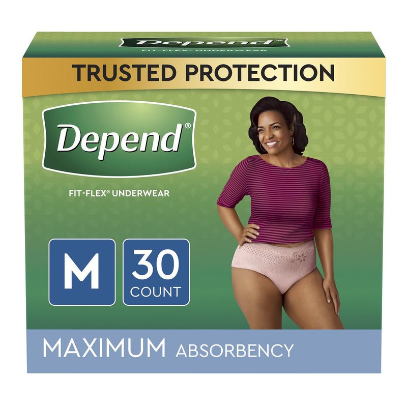Depend® Fit-Flex® Maximum Absorbent Underwear, Medium, Sold As 60/Case Kimberly 53742