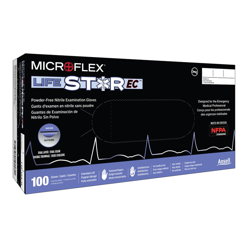 Lifestar™ Ec Extended Cuff Length Exam Glove, 2X-Large, White / Blue, Sold As 1000/Case Microflex Lse-104-Xxl