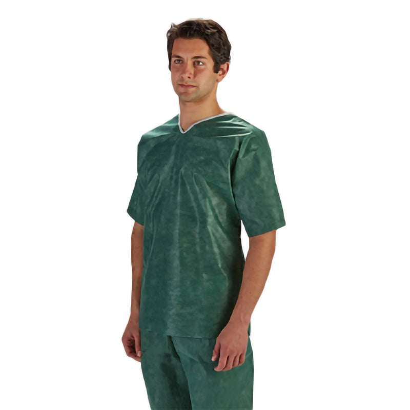 Barrier® Extra Comfort Scrub Shirt, Green, Large, Sold As 48/Case Molnlycke 18630