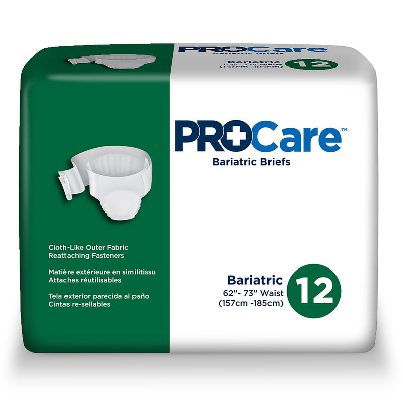 Procare Unisex Adult Incontinence Brief, Heavy Absorbency, White, 2-Xl, Sold As 12/Bag First Crb-017