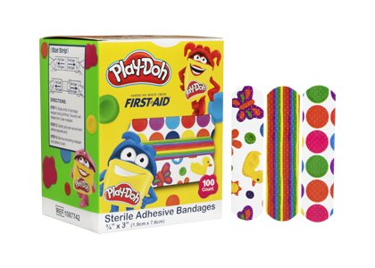 American® White Cross Kid Design (Play Doh) Adhesive Strip, 3/4 X 3 Inch, Sold As 100/Box Dukal 1087742